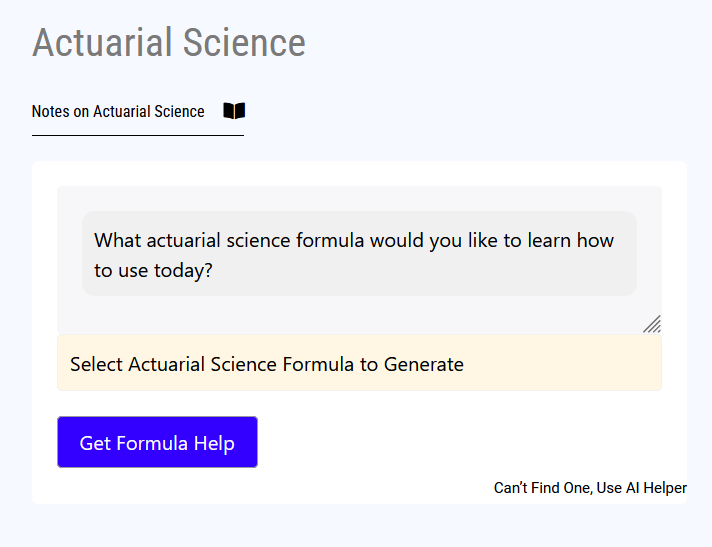 Actuarial Science - Math Formula, Calculator, AI Math | Formulaec